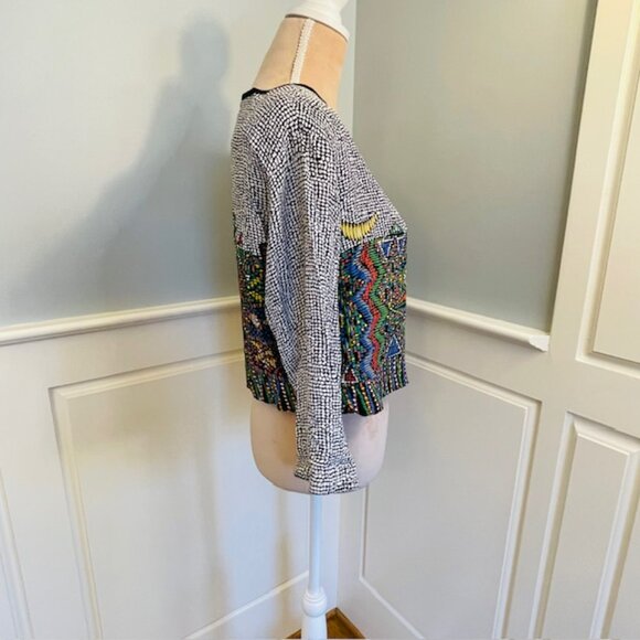 Vintage Platinum By Dorothy Schoelen Abstract Beaded Skirt Set Boho Art Medium - Picture 14 of 16